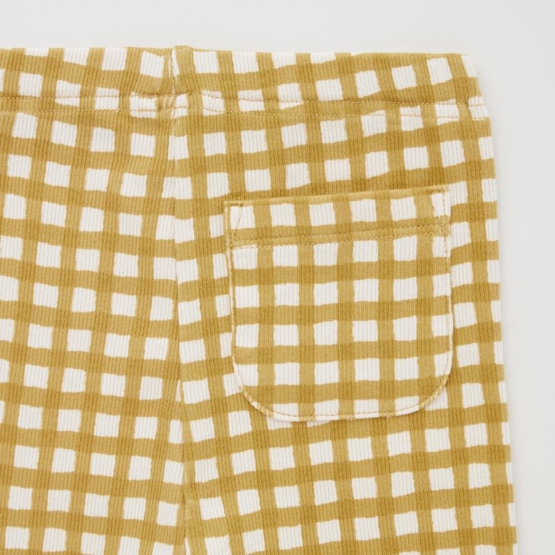 Yellow Baby Uniqlo Ribbed Full-length (Check) Leggings | USA CDSTG-3860