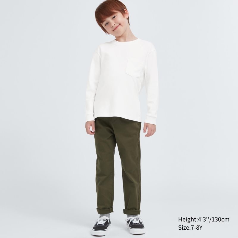 Yellow Kids Uniqlo Soft Brushed Crew Neck Long-sleeve T Shirts | USA MGUKR-3605