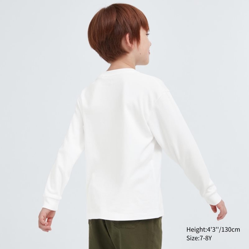 Yellow Kids Uniqlo Soft Brushed Crew Neck Long-sleeve T Shirts | USA MGUKR-3605