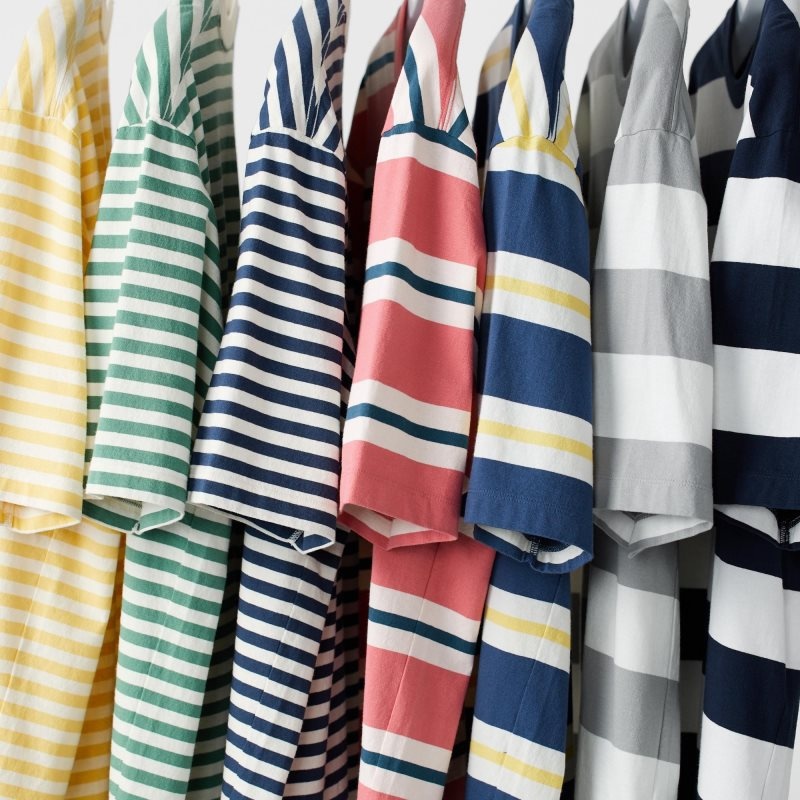 Yellow Men Uniqlo Oversized Striped Half-sleeve T Shirts | USA HTYCG-1340