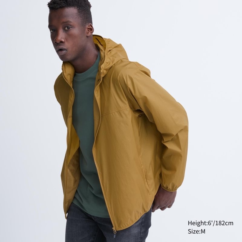 Yellow Men Uniqlo Pocketable Uv Protection 3d Cut Parka | USA JMZGL-8924