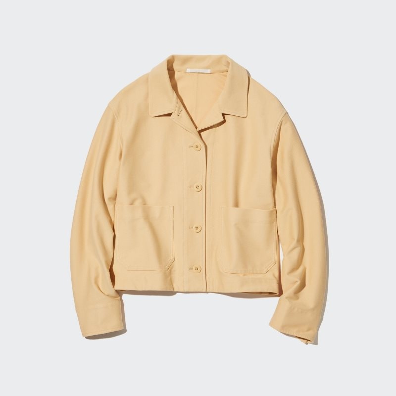 Yellow Women Uniqlo Jersey Relaxed Jackets | USA YRIDV-4350