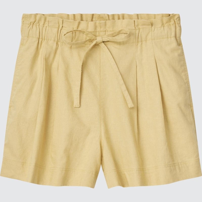 Yellow Women Uniqlo Linen-cotton Shorts | USA PSQCJ-8560