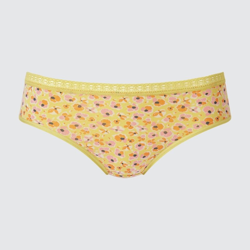 Yellow Women Uniqlo Mid-rise Underwear | USA XFTEQ-6543