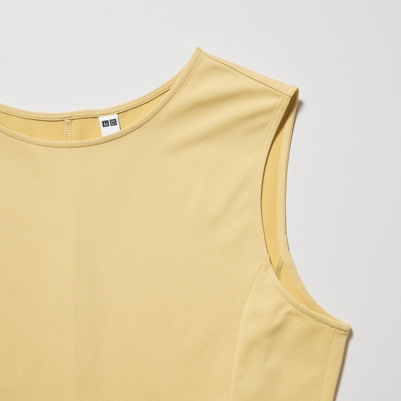 Yellow Women Uniqlo Ultra Stretch Airism Sleeveless Dress | USA MCGHD-1285